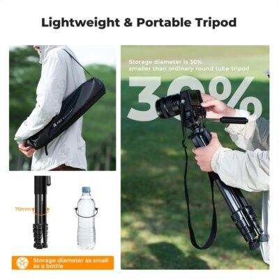 Elevate Your Creativity: K&F Concept 75" Ultra-Light Travel Tripod for DSLR and Smartphones - Perfect for Vlogs and Live Streams! - 이미지 3