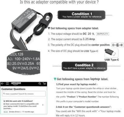 Revitalize Your Lenovo: 65W USB-C Charger for ThinkPad, Yoga & Chromebook! - 이미지 5