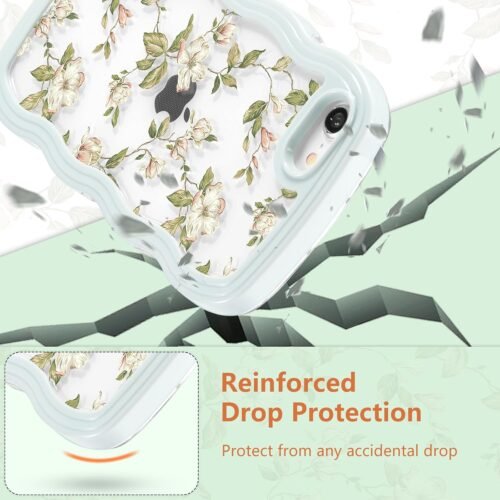 "Chic Green Leaf Floral Case: Slim & Stylish Protection for iPhone SE/8/7" - 이미지 4