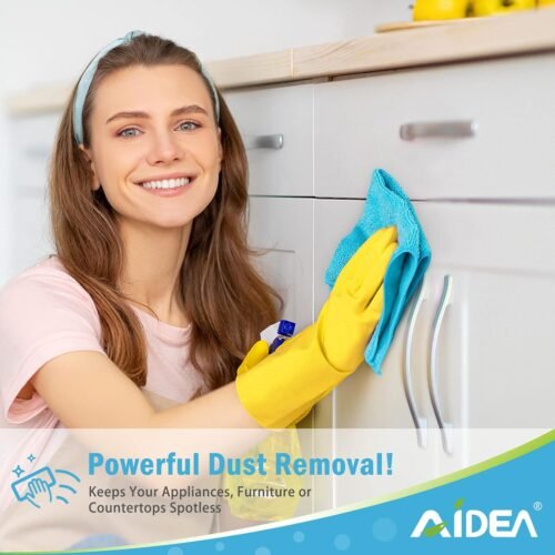 AIDEA Microfiber Cleaning Cloth-100PK, Soft Microfiber Towels for Cars, Absorbent Cleaning Rags, Lint-Free Streak-Free Wash Cloths for House, Kitchen, Window(12in.x12in) - 이미지 4