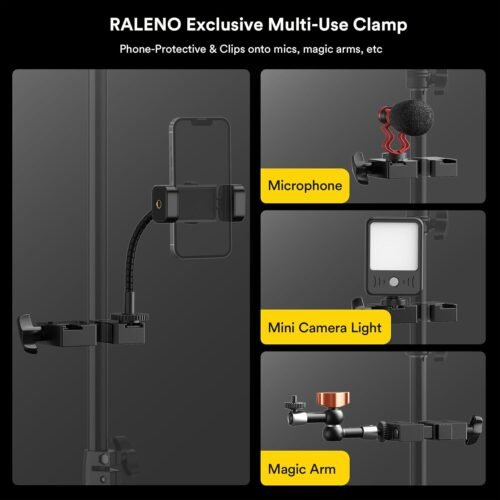 RALENO 2 Packs LED Video Light and 75inches Stand Lighting Kit, CRI 95+ Photography Lighting with 8000mAh Built-in Battery & LCD Display, Studio Lights for TikTok, YouTube, Live Streaming, Videography - 이미지 7