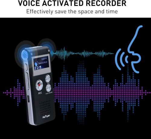 Digital Voice Recorders 8GB Audio Recorder Voice Activated Recorder for Lectures, Meetings, Interviews Recording Device with Microphone USB Cable, MP3 Player (8GB - 이미지 2