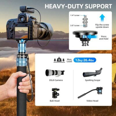 Unleash Your Photography: The Ultimate 63" Carbon Fiber Monopod with Versatile Features & Robust Support! - 이미지 4