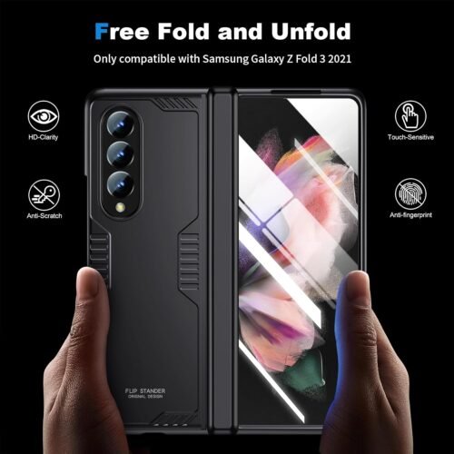 "Elevate Your Style: All-in-One Slim Case with Hidden Kickstand & Wireless Charging for Samsung Z Fold 3" - 이미지 2