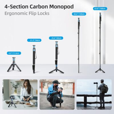 Unleash Your Photography: The Ultimate 63" Carbon Fiber Monopod with Versatile Features & Robust Support! - 이미지 5