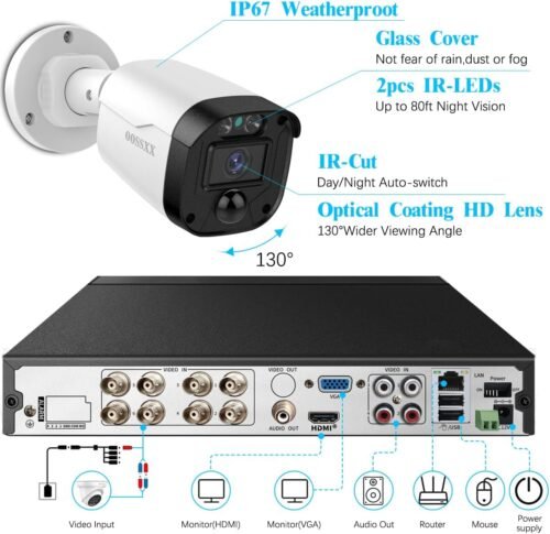 Full HD 5MP Definition Wired Security Camera System Outdoor Home Video Surveillance Cameras CCTV Camera Security System Outside Surveillance Video Indoor - 이미지 6