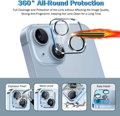 "Ultimate Protection: QHOHQ Triple Pack Screen and Camera Lens Shields for iPhone 14/13 – Unmatched Clarity and Toughness!" - 이미지 7