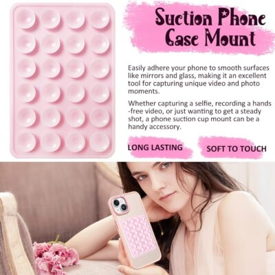 Suction Power Duo: Ultra-Sticky Silicone Phone Mount for Flawless Selfies & Videos (Light Pink & Translucent) - 이미지 2