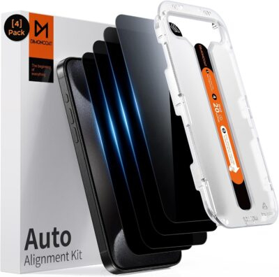 Shield Your iPhone 15 Pro Max: DIMONCOAT 4-Pack Privacy Screen Protector with Auto Alignment & Military-Grade Defense! - 이미지 8