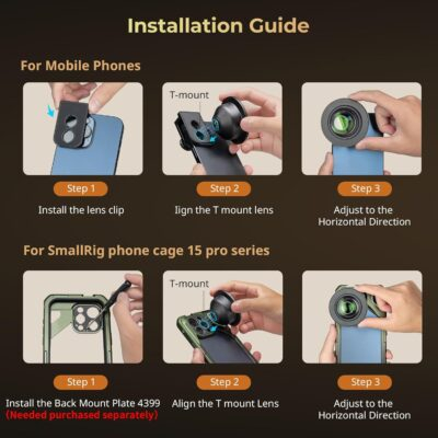 SMALLRIG 75mm HD Master Macro Lens, T-Mount Lens for iPhone, for Samsung, for Huawei, for Xiaomi, Macro Photography Phone Camera Lens Attachment - 4588 - 이미지 3