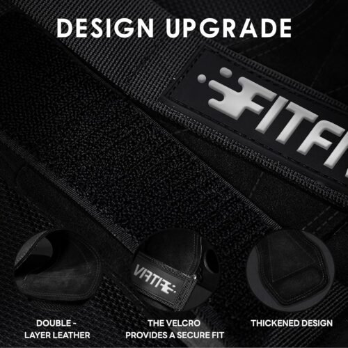 Iron Grip Double Leather Wrist Straps: Ultimate Support for Strength Training Enthusiasts (Pair) - 이미지 2