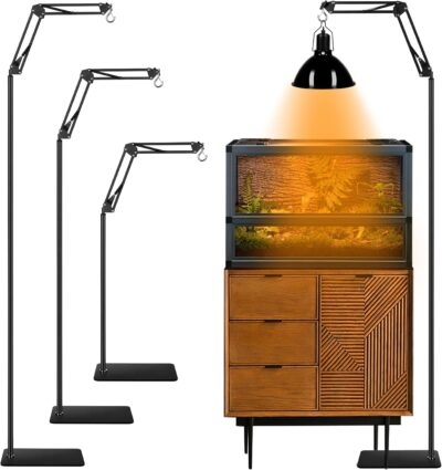 Transform Your Terrarium: Versatile Heat Lamp Stand with 360° Swing Arm and Adjustable Height for Reptiles