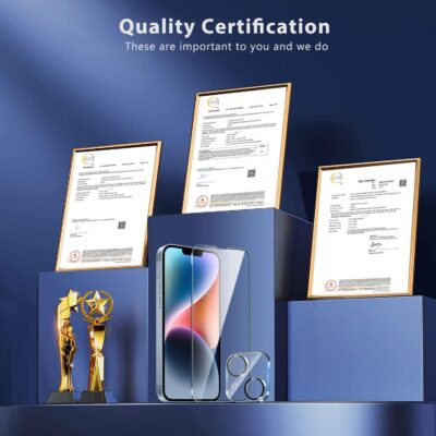 "Ultimate Protection: QHOHQ Triple Pack Screen and Camera Lens Shields for iPhone 14/13 – Unmatched Clarity and Toughness!" - 이미지 4