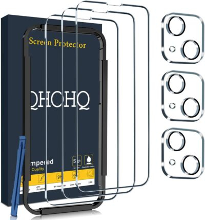 "Ultimate Protection: QHOHQ Triple Pack Screen and Camera Lens Shields for iPhone 14/13 – Unmatched Clarity and Toughness!"