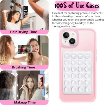 Suction Power Duo: Ultra-Sticky Silicone Phone Mount for Flawless Selfies & Videos (Light Pink & Translucent) - 이미지 3