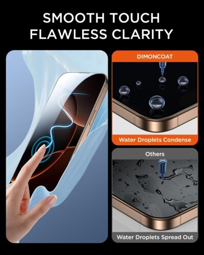 DIMONCOAT 4-PACK Privacy Screen Protector Compatible with iPhone 16 Pro Max [Auto Alignment Kit] [10X Military Protection] 16 Pro Max 6.9 inch Tempered Glass Film [Case Friendly] - 이미지 6