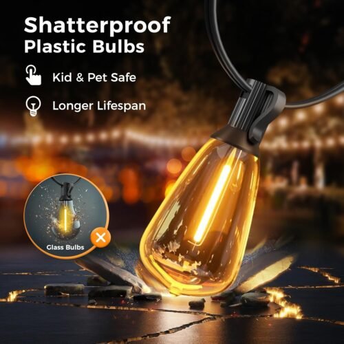 "Transform Your Outdoor Space: 100 FT Dimmable LED Edison String Lights for Magical Gatherings!" - 이미지 4