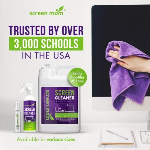 Screen Mom Screen Cleaner Spray and Microfiber Cloth 16oz Screen Cleaner Spray and Wipe for TV, Laptop, Computer, Phone, iPad, Car Screen Cleaning Kit Electronic Cleaner Spray - 이미지 5