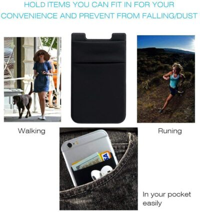 Hoblaze Stretchy Wallet Pocket: Versatile Adhesive Card Holder for Your Smartphone - 3-Pack Black - 이미지 6