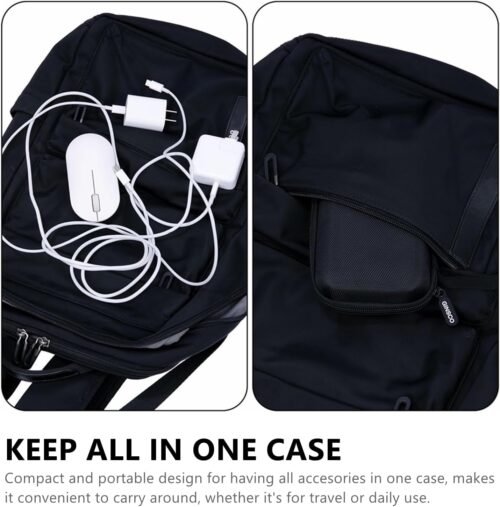 Ginsco Hard Shell Protection Case Electronic Accessories Organizer Pouch for MacBook Air/pro Adapter Chargers Cables Power Bank, for Sandisk Portable SSD Flash Disk SD Card (Black) - 이미지 3