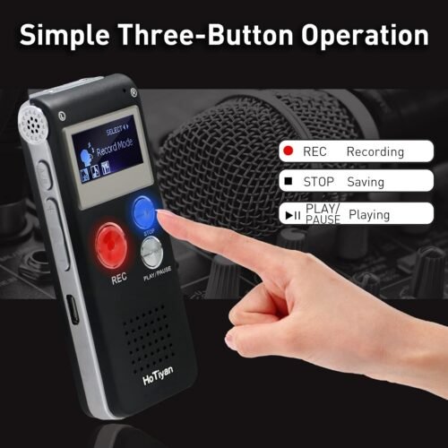 Digital Voice Recorders 8GB Audio Recorder Voice Activated Recorder for Lectures, Meetings, Interviews Recording Device with Microphone USB Cable, MP3 Player (8GB - 이미지 3