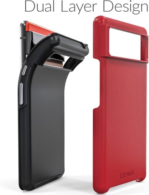 Crave's Dynamic Duo: Shockproof Red Case for Google Pixel 6 - 이미지 4