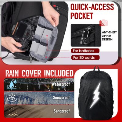 "Ultimate RAINSMORE DSLR Backpack: Your Stylish and Secure Photography Companion" - 이미지 6