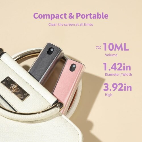 Touchscreen Screen Cleaner Kit 2 Pcs, Phone, Tablet and Car Screen Cleaner, Two in One Spray and Microfiber Cloth(Grey&Pink) - 이미지 8