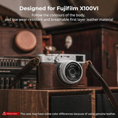 Elevate Your FUJIFILM X100VI: Premium Leather Case Kit with Half Cover, Flip Top, and Stylish Shoulder Strap - 이미지 2