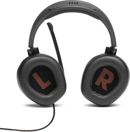 JBL Quantum 200 - Wired over-ear gaming headset with Voice focus directional flip-up mic and memory foam ear cushions (Black) - 이미지 3