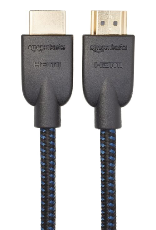 Amazon Basics HDMI Cable 6ft, 4K HDMI 2.0 Cord (18Gbps), Nylon-Braided, 4K@60Hz, 2160p, 48 bit, Compatible with TV/PS5/Xbox/Roku, Black & Blue - 이미지 3