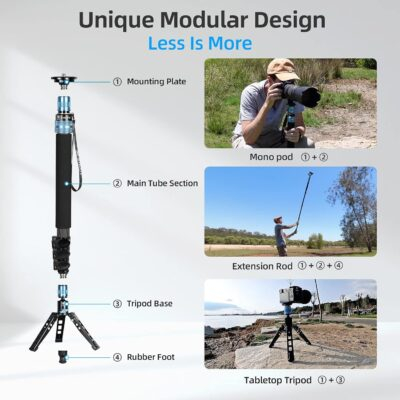 Unleash Your Photography: The Ultimate 63" Carbon Fiber Monopod with Versatile Features & Robust Support! - 이미지 3