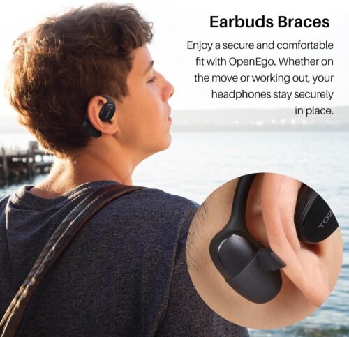 TOZO OpenEgo True Wireless Open Ear Headphone, 5.3 Bluetooth Sport Earbuds with Earhooks for 80H Playback with Digital Display, 32 EQ Modes Dual Mic Clear Call Sweat-Proof for Running Workout Black - 이미지 8