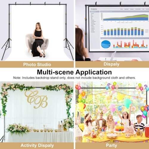 LINCO Lincostore Backdrop Support Stand Kit 10x6.5ft Adjustable Photography Studio Photo Background Support System with Carrying Bag for Green Screen Muslin, 4171 - 이미지 7
