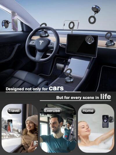 Revolutionary 360° Magnetic Phone Mount: Your Ultimate Hands-Free Solution for Cars, Gyms, and More! - 이미지 2