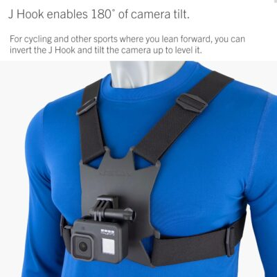 STUNTMAN High Stability Chest Mount with J Hook for Action Cameras - Fits GoPro, DJI Osmo (Action 5 Pro, 4, 3, 2), Insta360 (Ace Pro, Ace, ONE RS, ONE R), and Others - 이미지 3