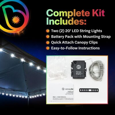Radiant LED Canopy Lights: Elevate Your Outdoor Experience with 40ft of Brilliant Illumination for 10x10 Tents! - 이미지 6