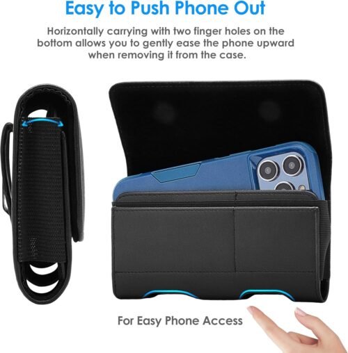 Mopaclle Phone Holster for Samsung Galaxy S25 Ultra,S24 Ultra, S23 Ultra, S22 Ultra, Note 20 Ultra 5G,Note 10 Plus, A04 A03 A24 4G A54 A51 A71 A23,Cell Phone Belt Clip Holster Holder Carrying Pouch - 이미지 4
