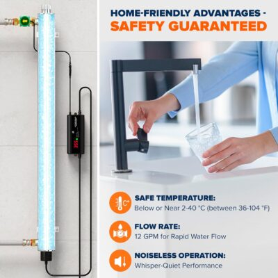 "Advanced 55W UV Water Purification System: Experience Crystal-Clear, Safe Water Flowing at 12 GPM - Smart Sensor Switch & Extra Lamp Included!" - 이미지 7