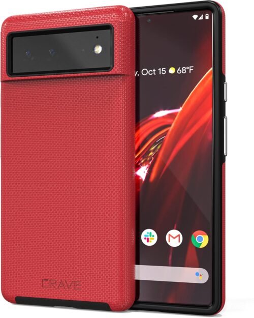 Crave's Dynamic Duo: Shockproof Red Case for Google Pixel 6