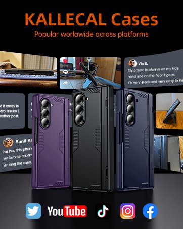 "Elevate Your Style: All-in-One Slim Case with Hidden Kickstand & Wireless Charging for Samsung Z Fold 3" 9 "Elevate Your Style: All-in-One Slim Case with Hidden Kickstand & Wireless Charging for Samsung Z Fold 3"-