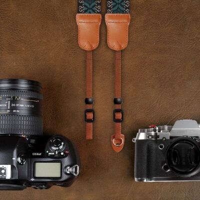 "Embrace Elegance: The Mystic Green Embroidered Camera Strap with Luxe Cowhide Accents for Every Photographer" - 이미지 6
