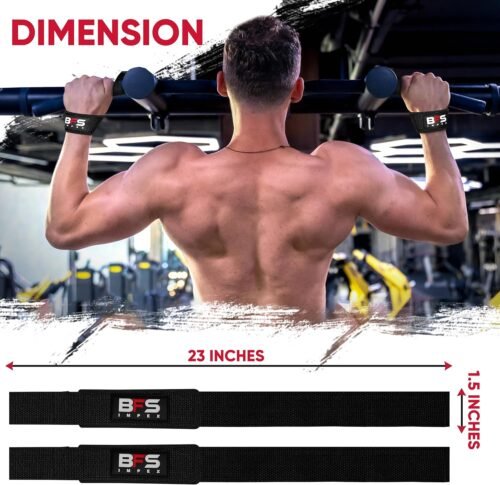 Lifting Straps for Weightlifting, Weightlifting Cotton Straps with Neoprene Padding for Men women Gym Wrist Straps for Bodybuilding powerlifting, Strength Training and Deadlifting - 이미지 5