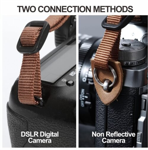 "Crafted Elegance: Dark Blue Green Dual-Layer Camera Strap - Perfect Blend of Cotton and Crazy Horse Cowhide for Every Photographer" - 이미지 3