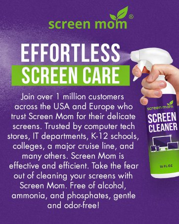 Screen Mom Screen Cleaner Spray and Microfiber Cloth 16oz Screen Cleaner Spray and Wipe for TV, Laptop, Computer, Phone, iPad, Car Screen Cleaning Kit Electronic Cleaner Spray 7 Screen Mom Screen Cleaner Spray and Microfiber Cloth 16oz Screen Cleaner Spray and Wipe for TV, Laptop, Computer, Phone, iPad, Car Screen Cleaning Kit Electronic Cleaner Spray-