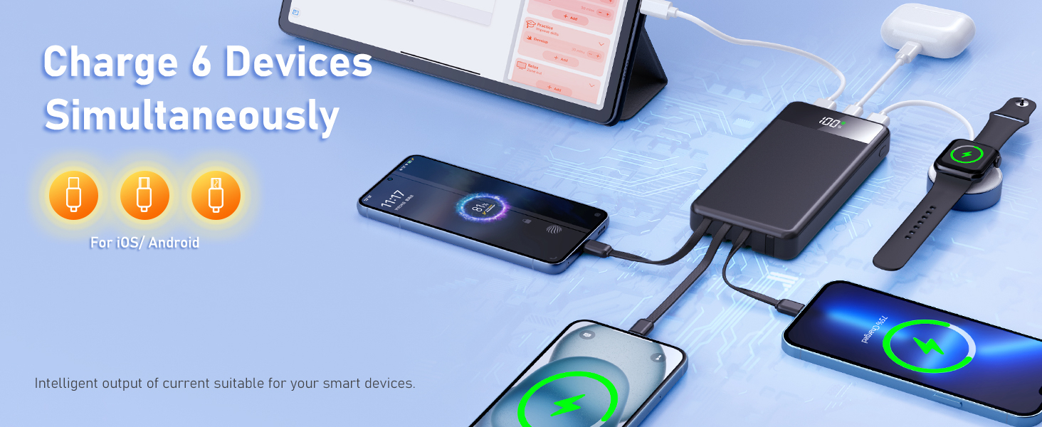 SABANI Portable Charger 35000mAh Power Bank - Portable Battery with 4 Built in Cables, 22.5W Fast Charging Battery Pack Compatible with iPhone 16 15 14 13 Samsung Android Phone etc (1 Pack, Black) 14 SABANI Portable Charger 35000mAh Power Bank - Portable Battery with 4 Built in Cables, 22.5W Fast Charging Battery Pack Compatible with iPhone 16 15 14 13 Samsung Android Phone etc (1 Pack, Black)-