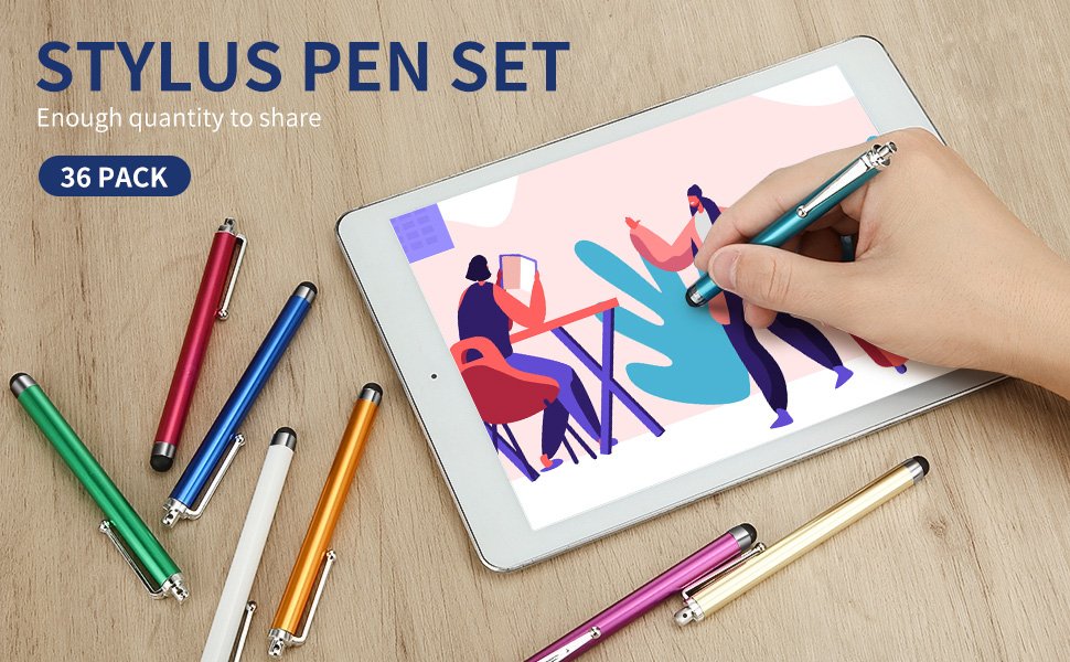 Outus 36 Pcs Stylus Pen for Universal Capacitive Touch Screens Devices, Stylus Pen Compatible with Tablet for Classroom Travel Olders Friendly(Multicolor) 8 Outus 36 Pcs Stylus Pen for Universal Capacitive Touch Screens Devices, Stylus Pen Compatible with Tablet for Classroom Travel Olders Friendly(Multicolor)-