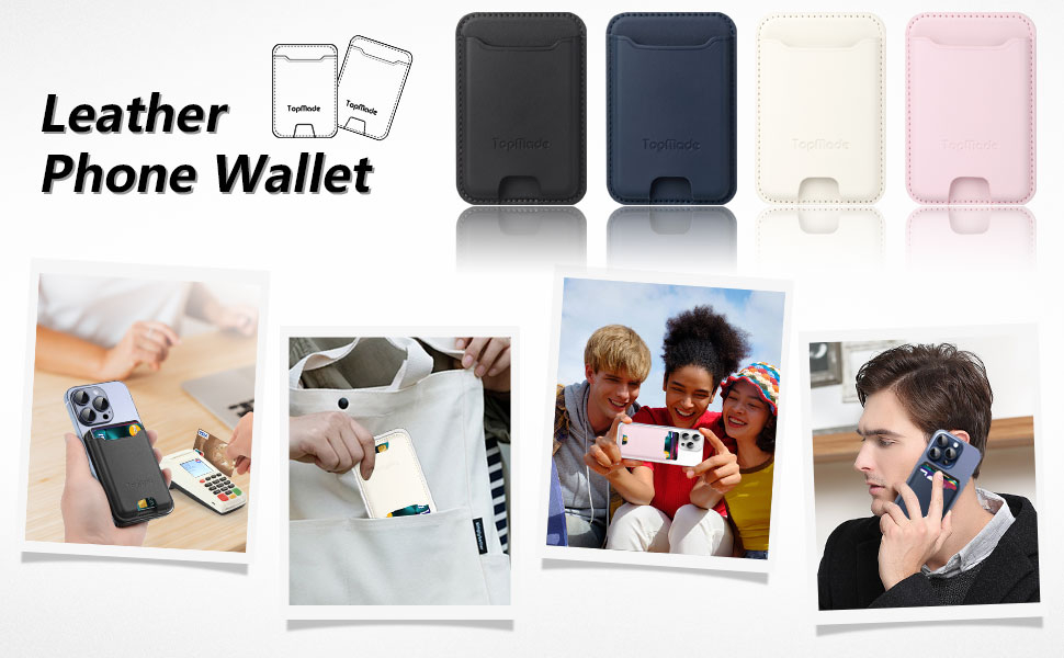 TopMade Phone Card Holder, Premium Leather Phone Wallet Stick on, Stronger 3M Adhesive Credit Card Holder for Back of Phone Case, iPhone, Samsung, and Android, RFID Blocking, Fit 4 Cards, Pink 10 TopMade Phone Card Holder, Premium Leather Phone Wallet Stick on, Stronger 3M Adhesive Credit Card Holder for Back of Phone Case, iPhone, Samsung, and Android, RFID Blocking, Fit 4 Cards, Pink-