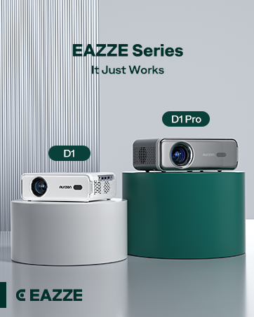 EAZZE D1 Smart Projector with WiFi and Bluetooth, Netflix-Officially-Licensed, Auto Focus & Keystone, DoIby Audio, Zoom, Native 1080P Movie, Portable Outdoor Mini Projector, White 10 EAZZE D1 Smart Projector with WiFi and Bluetooth, Netflix-Officially-Licensed, Auto Focus & Keystone, DoIby Audio, Zoom, Native 1080P Movie, Portable Outdoor Mini Projector, White-