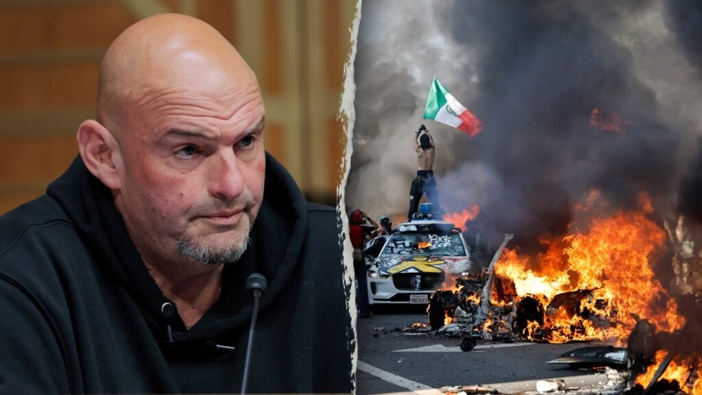 “Unexpected Ally: Conservatives Hail Fetterman as a Beacon of Reason Against LA Riots”